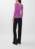 Printed Rib Crewneck Top