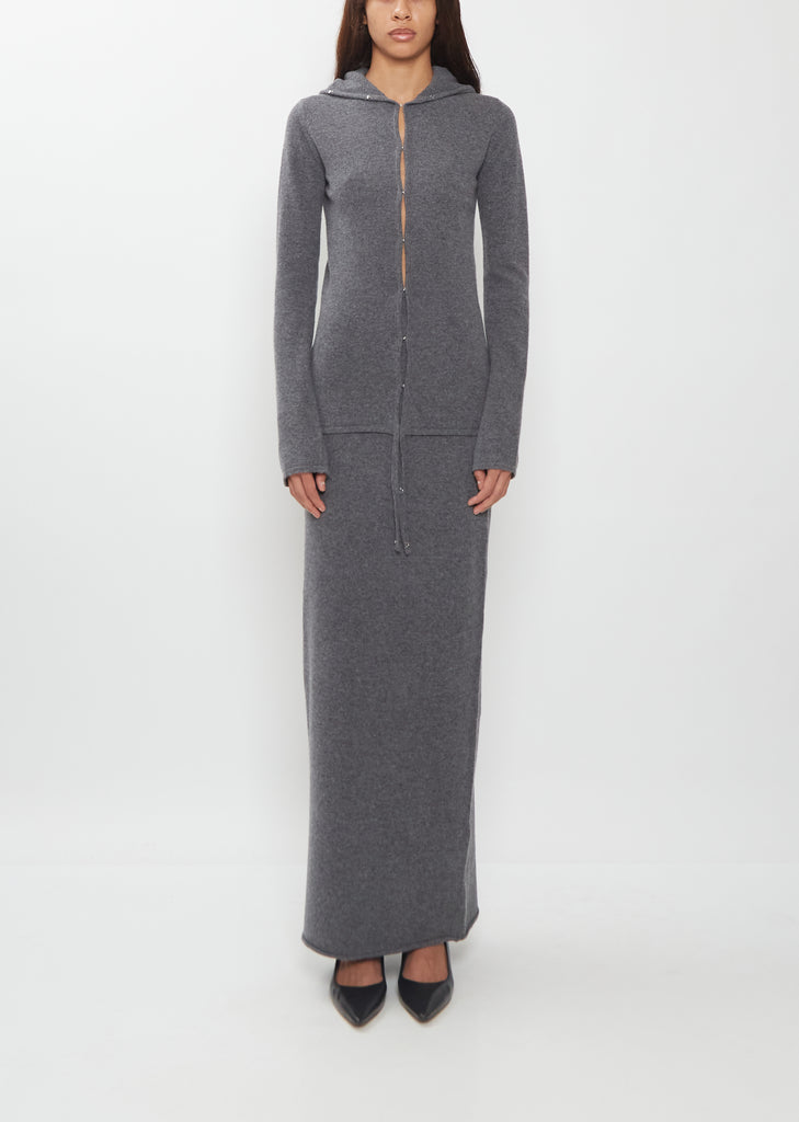 Long Straight Merino Wool Skirt
