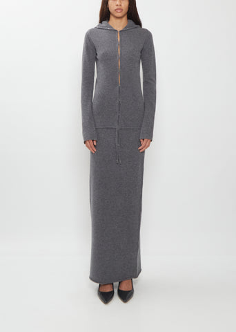 Long Straight Merino Wool Skirt