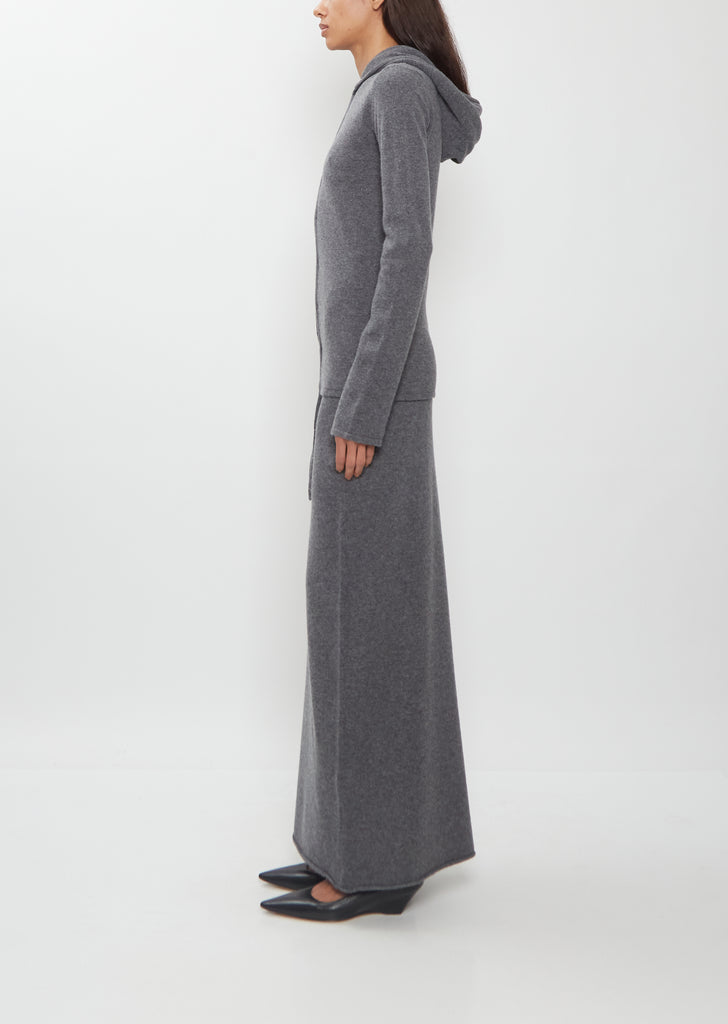 Long Straight Merino Wool Skirt