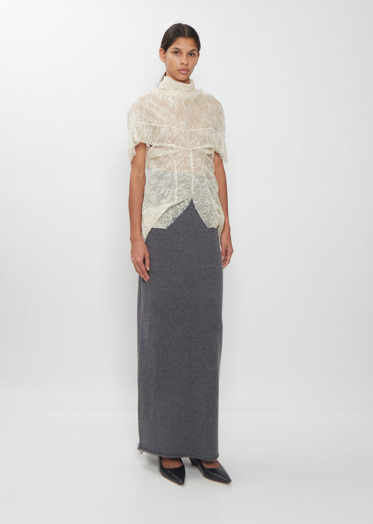 Draped Ruffle Lace Blouse
