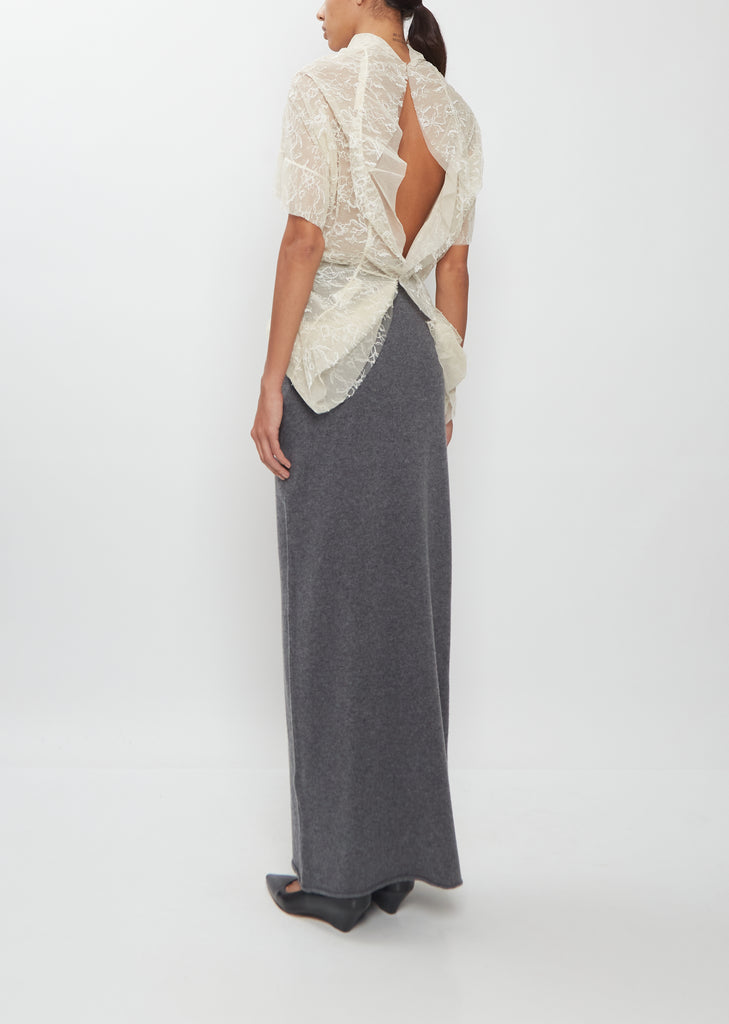 Draped Ruffle Lace Blouse