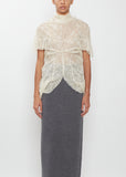 Draped Ruffle Lace Blouse