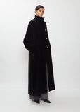 High Collar Raglan Velvet Coat