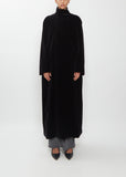 High Collar Raglan Velvet Coat