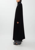 High Collar Raglan Velvet Coat