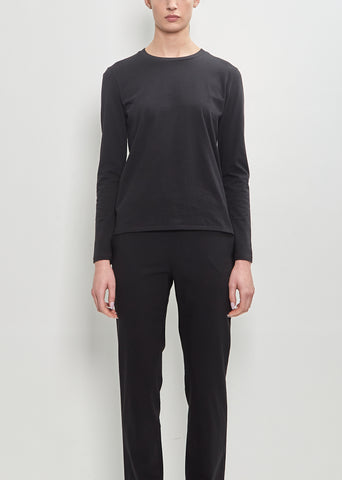 Cotton Long Sleeve Mini Boy T-Shirt — Jet Black