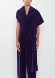 Cotton Velvet Draped Velvet Wrap Top