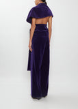 Cotton Velvet Draped Velvet Wrap Top