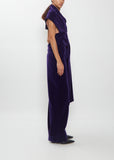 Cotton Velvet Draped Velvet Wrap Top