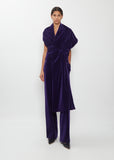 Cotton Velvet Draped Velvet Wrap Top
