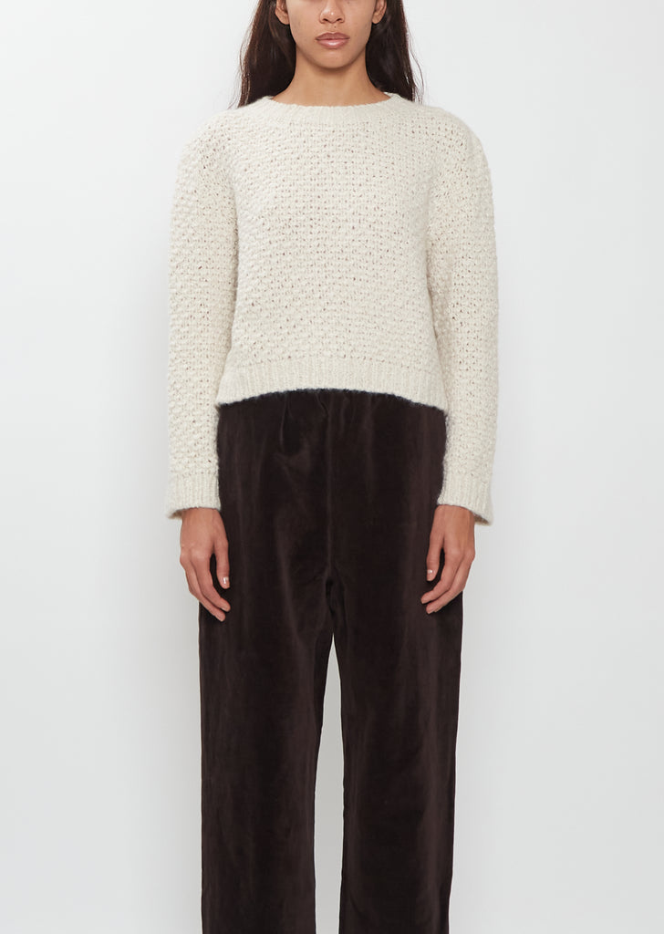 Cloud Cashmere Silk Pattern Sweater — Ivory