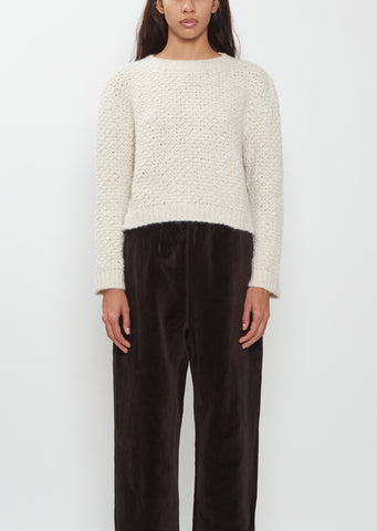 Cloud Cashmere Silk Pattern Sweater — Ivory