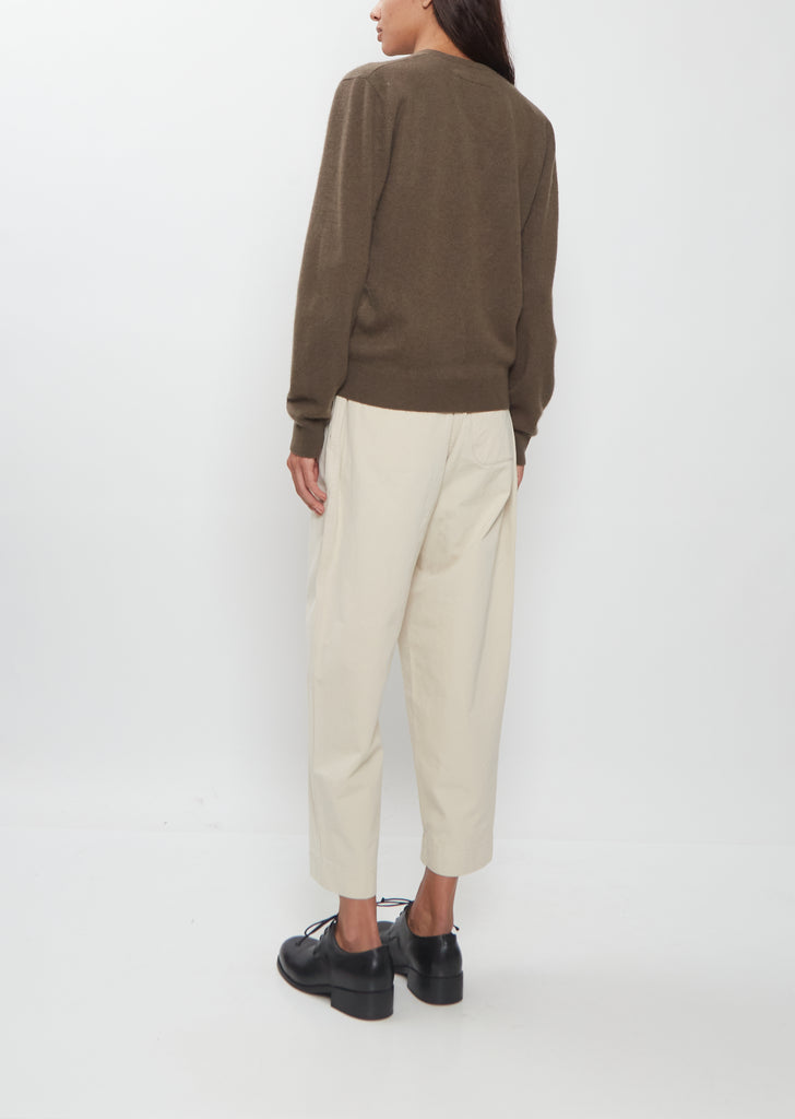 Mini V-Neck Cashmere Sweater — Cacao