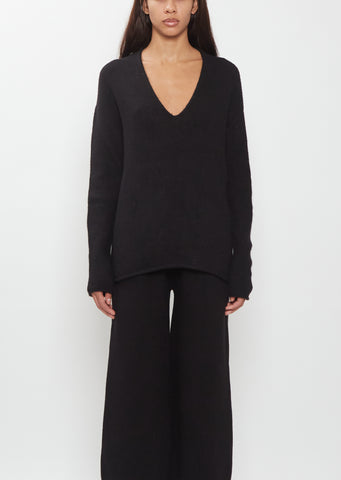 Soft V-Neck Alpaca Cashmere Sweater