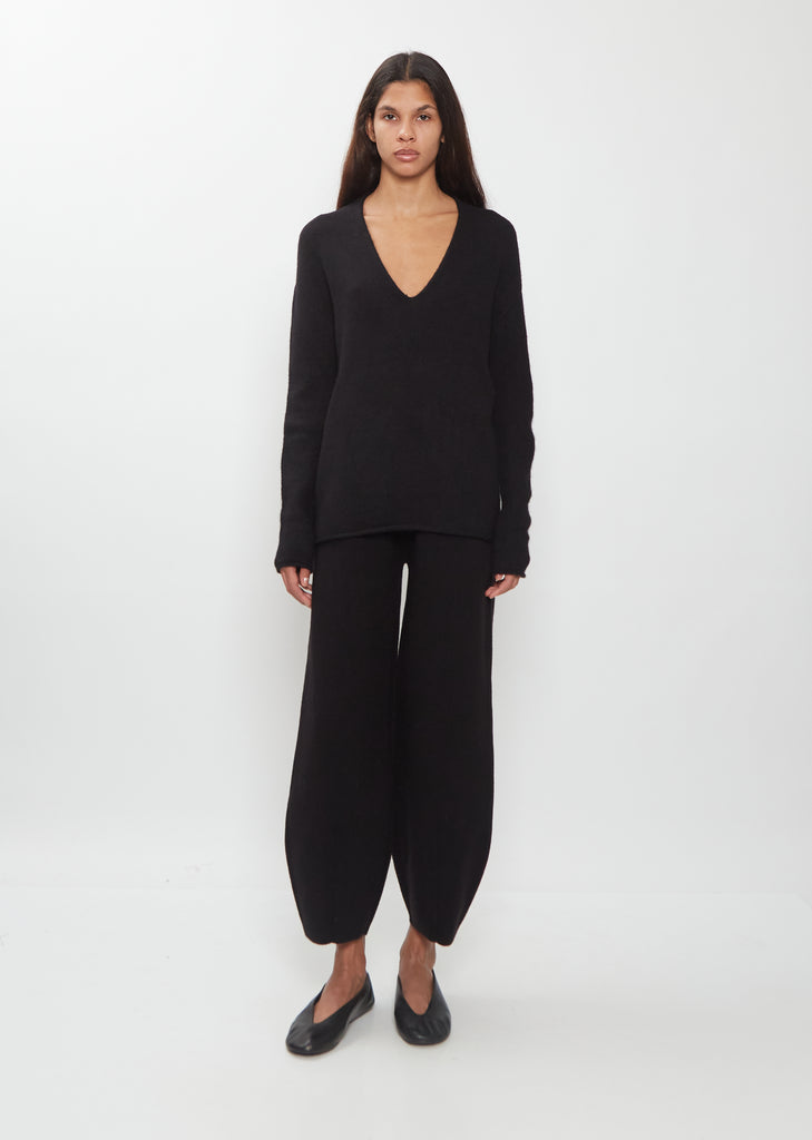 Soft V-Neck Alpaca Cashmere Sweater