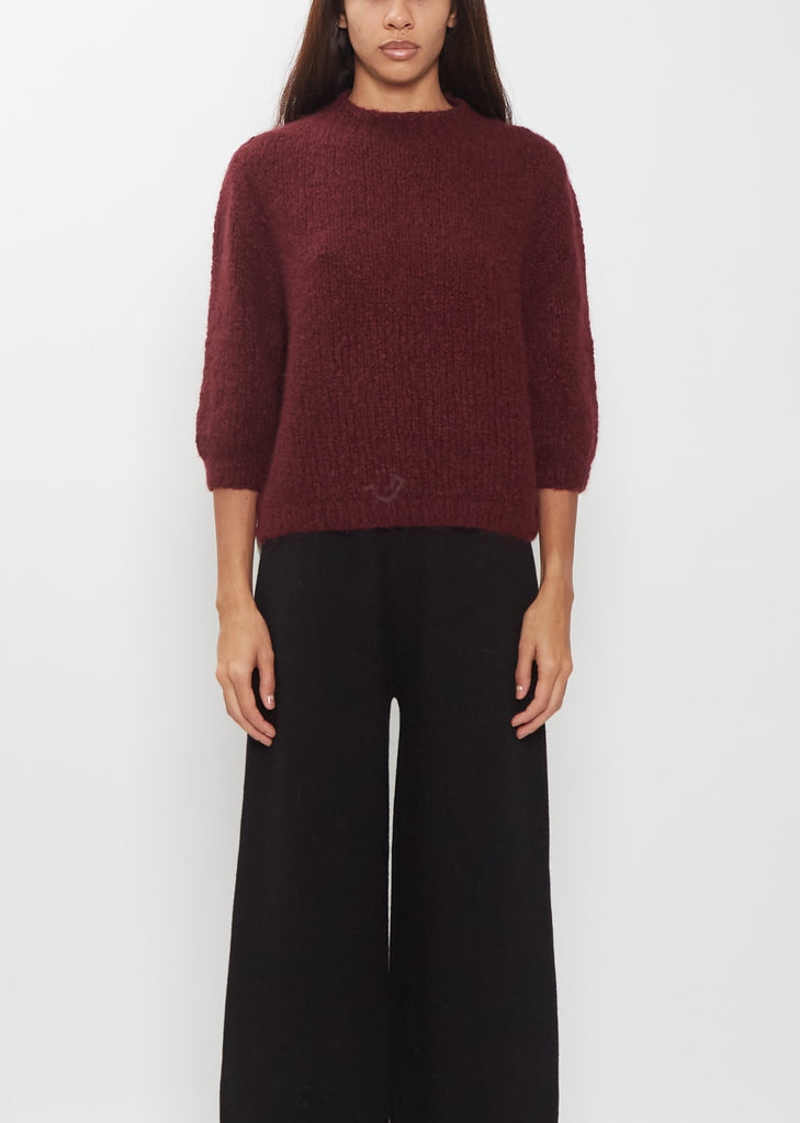 Momo Cashmere Silk Sweater — Burgundy