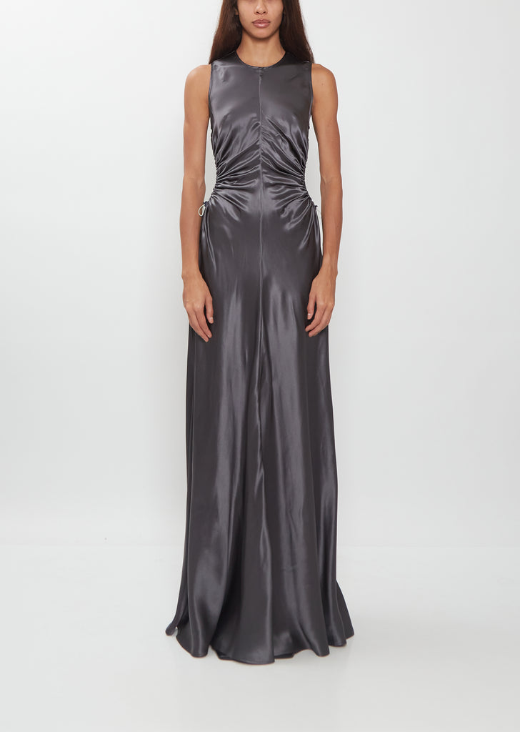 Feline Silk Gown — Grey