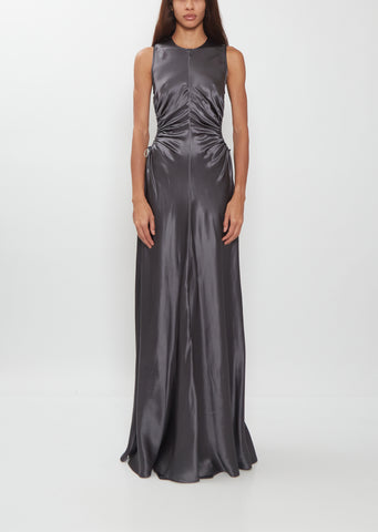 Feline Silk Gown — Grey