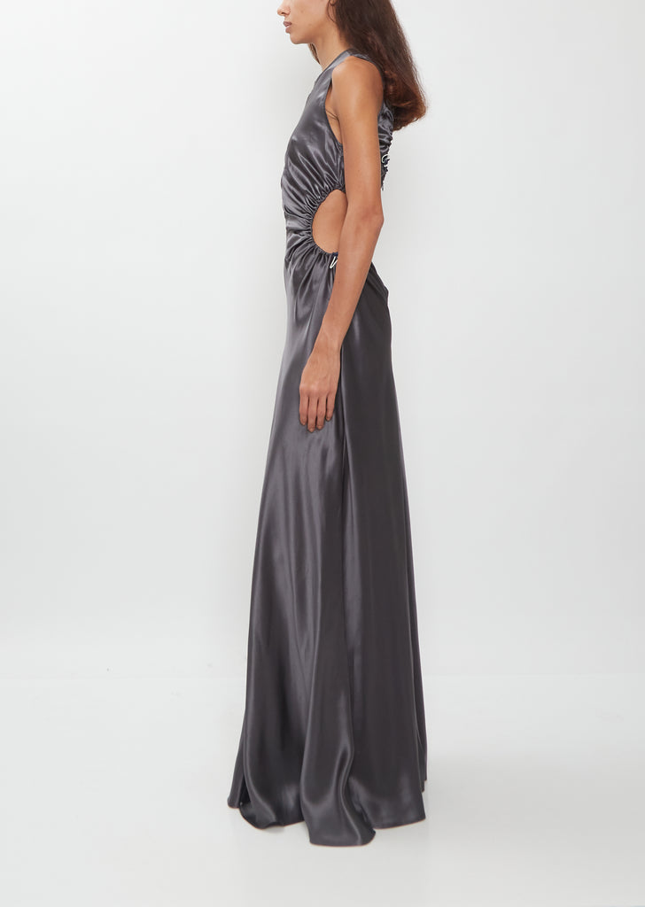 Feline Silk Gown — Grey