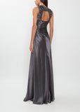 Feline Silk Gown — Grey