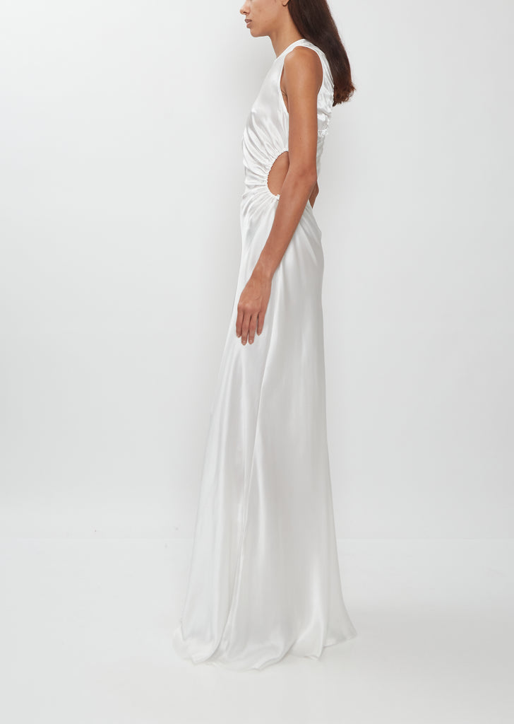 Feline Silk Gown — Ivory