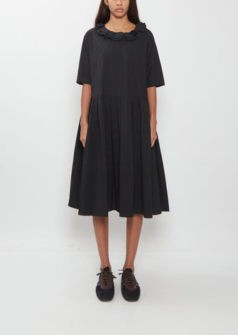 Japanese Cotton Linen Ruffle Collar Dress