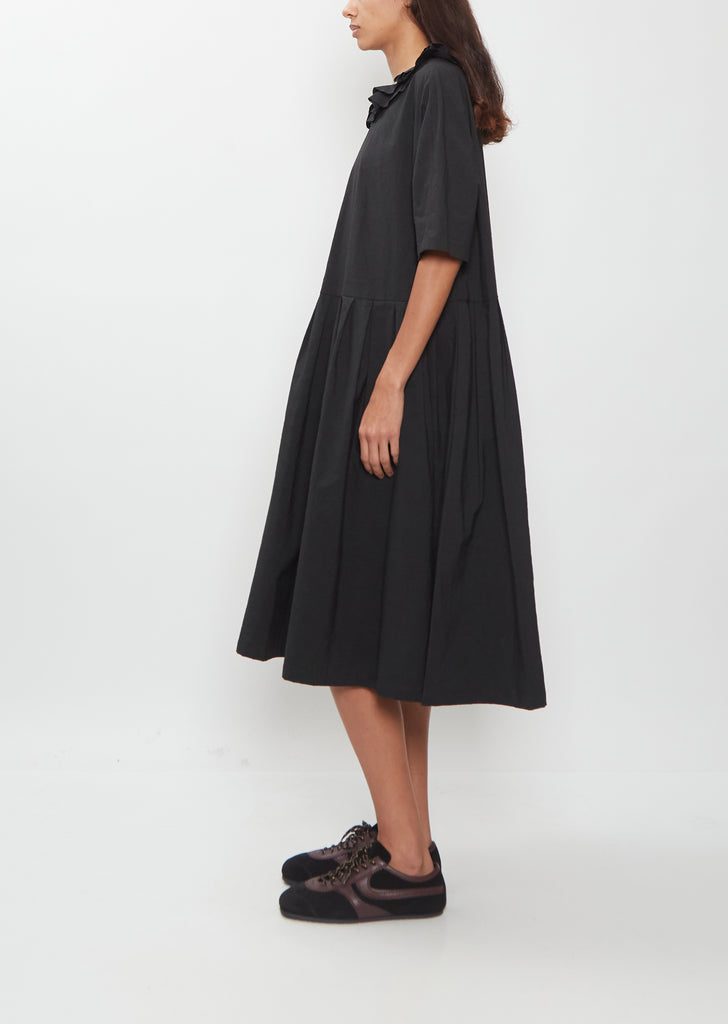 Japanese Cotton Linen Ruffle Collar Dress