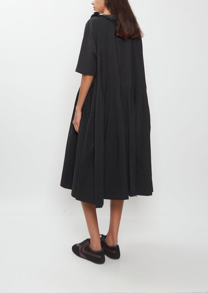 Japanese Cotton Linen Ruffle Collar Dress