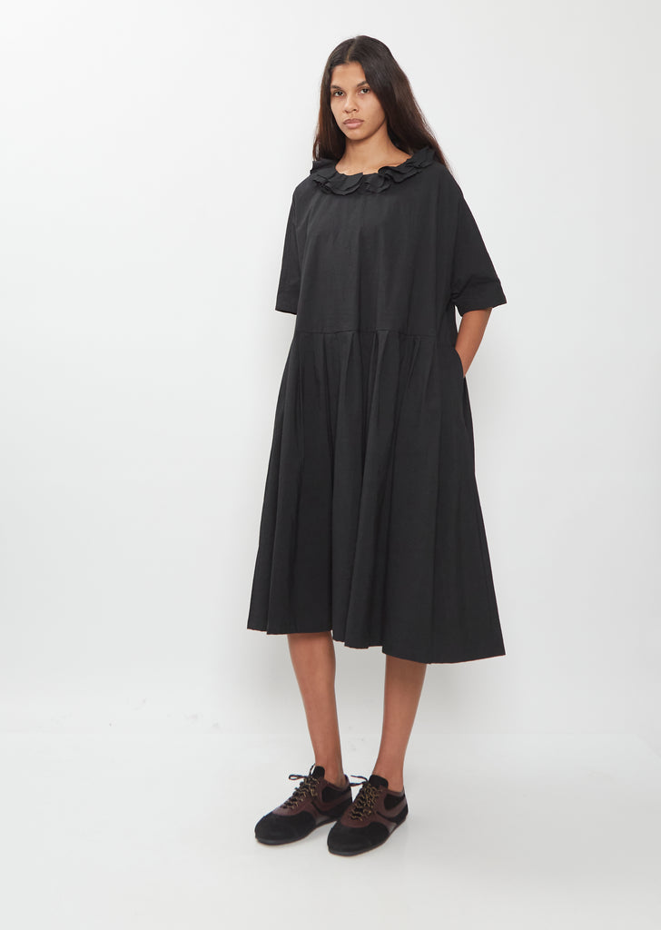 Japanese Cotton Linen Ruffle Collar Dress