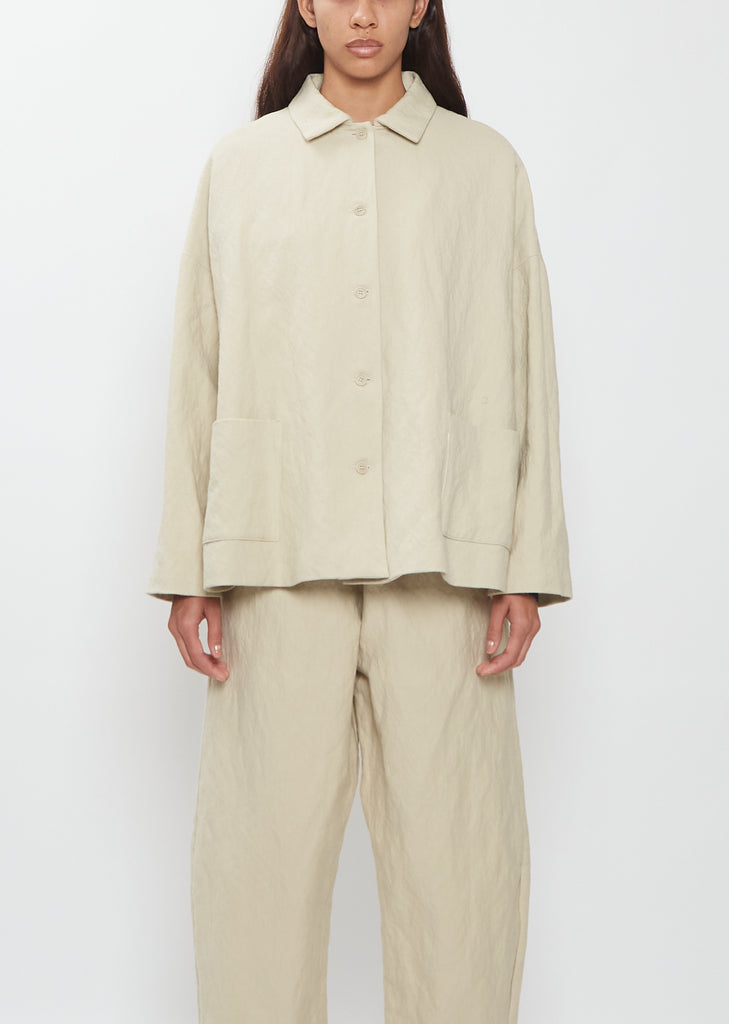 Wool Cotton Collared Jacket