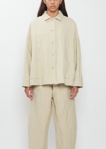 Wool Cotton Collared Jacket