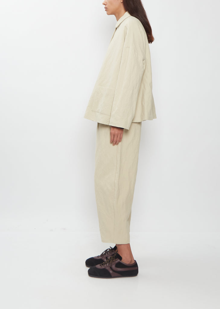 Wool Cotton Collared Jacket