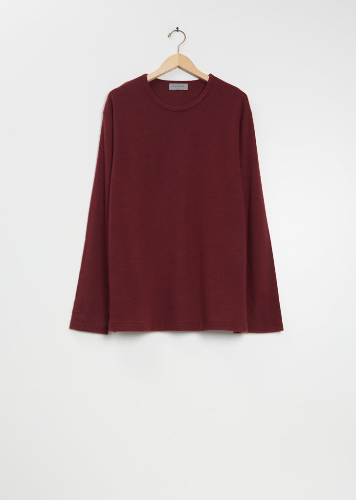 Long Sleeve Wool Tee — Bordeaux