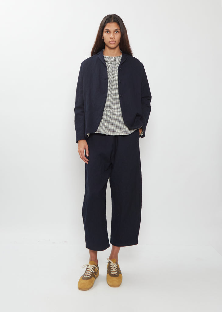 Wool Cotton Curved Hem Jacket