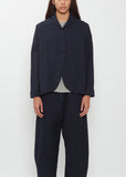 Wool Cotton Curved Hem Jacket