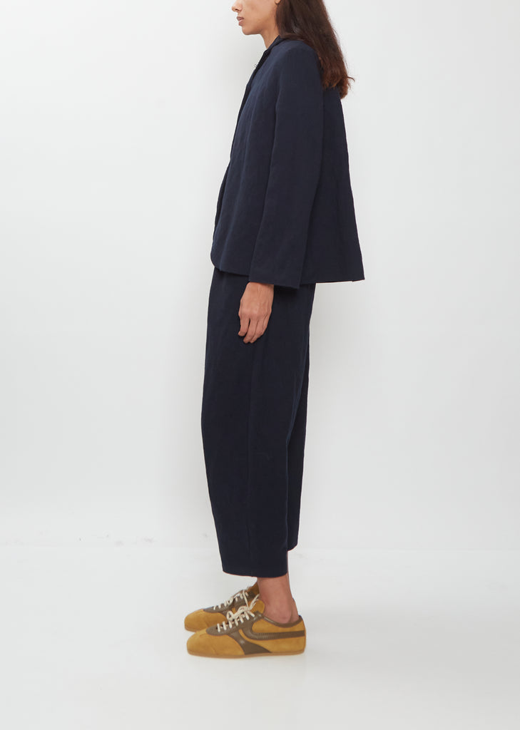 Wool Cotton Curved Hem Jacket