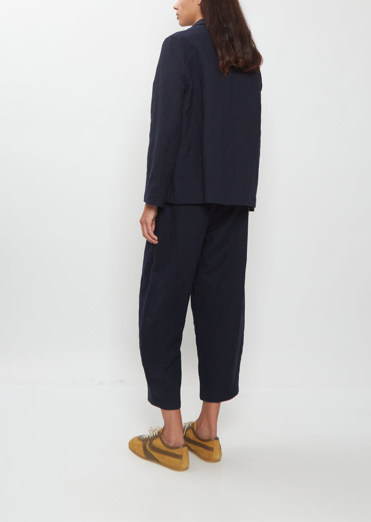 Wool Cotton Curved Hem Jacket