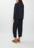 Wool Cotton Curved Hem Jacket