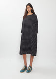Vichy Wool Kimono Sleeve Dress
