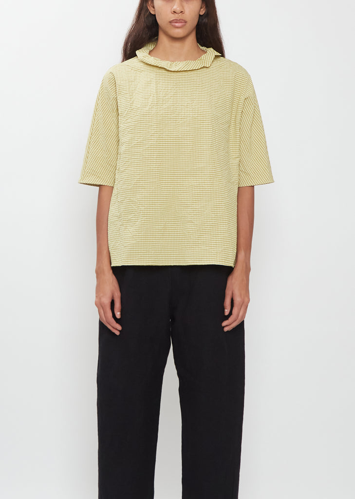 Tech Cotton Ruffle Trim Top — Kiwi