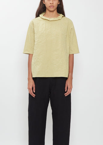Tech Cotton Ruffle Trim Top — Kiwi