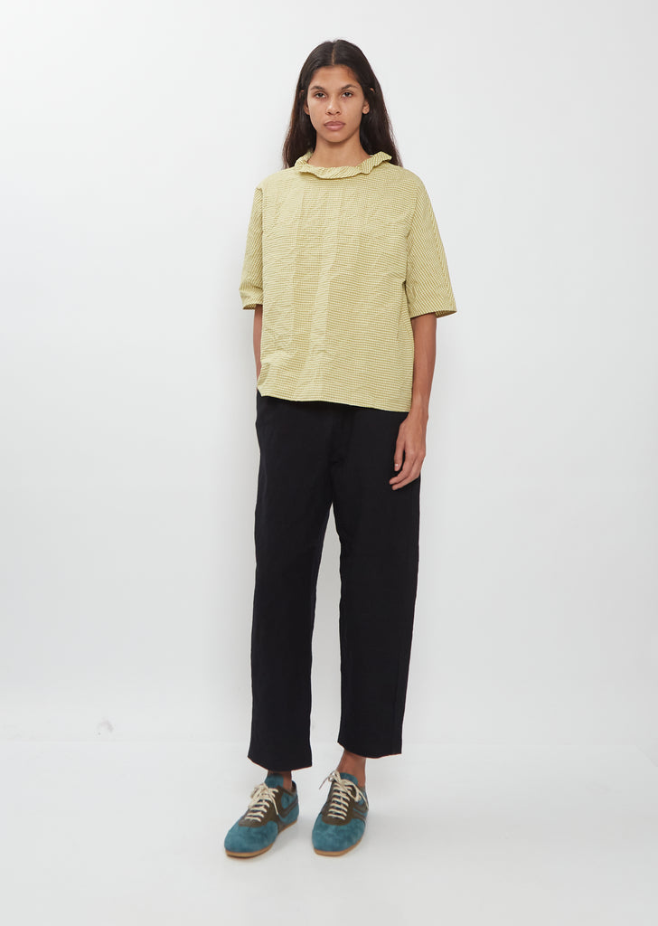 Tech Cotton Ruffle Trim Top — Kiwi