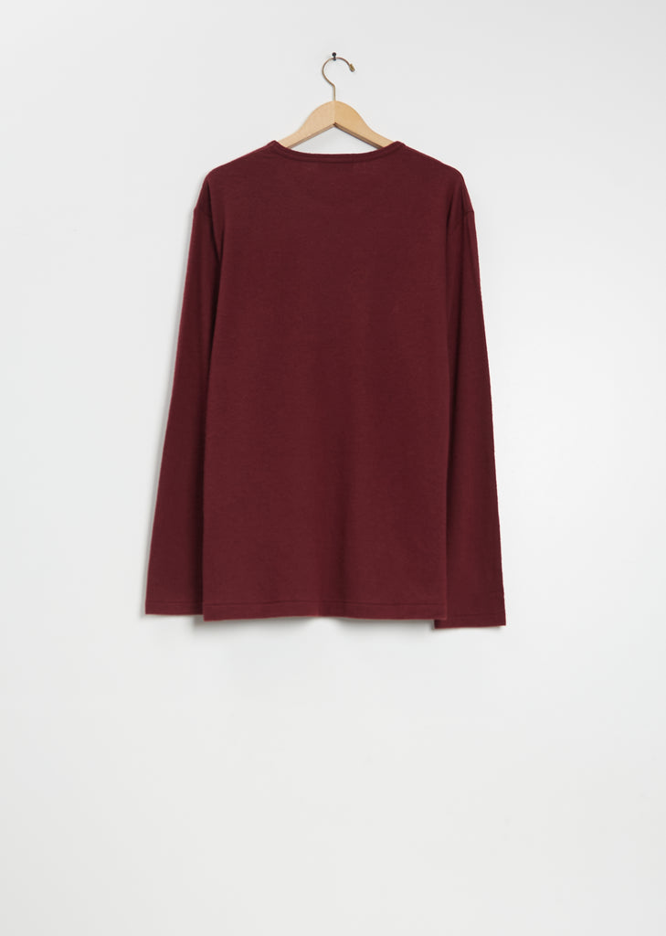 Long Sleeve Wool Tee — Bordeaux
