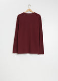Long Sleeve Wool Tee — Bordeaux