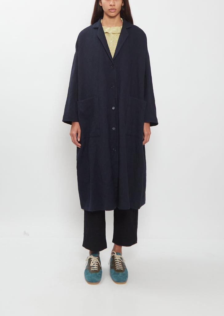 Wool-Cotton Blend Overcoat