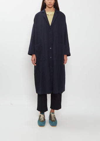 Wool-Cotton Blend Overcoat