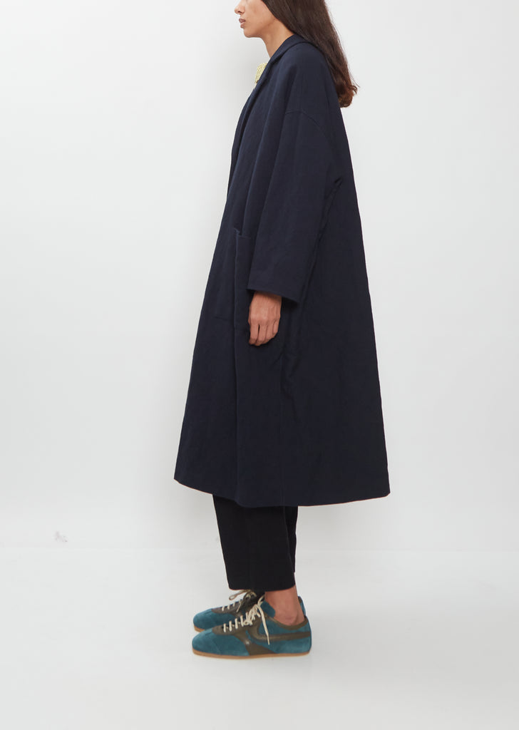 Wool-Cotton Blend Overcoat
