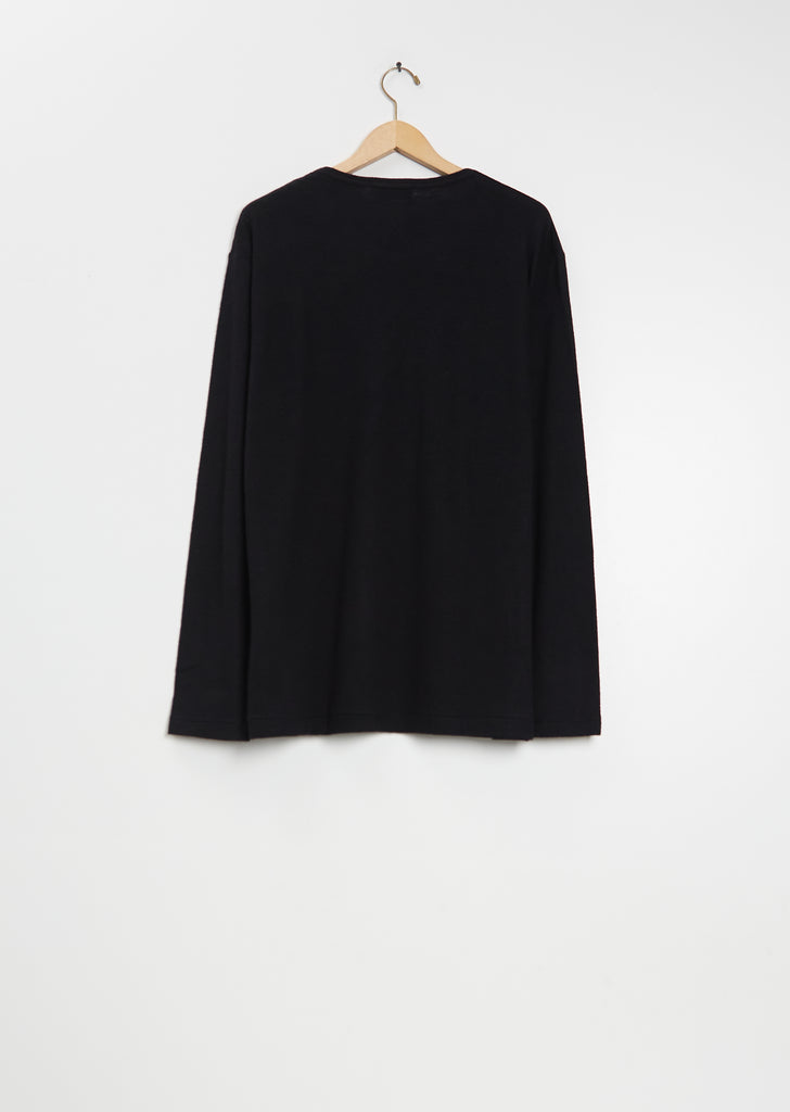 Long Sleeve Wool Tee — Black