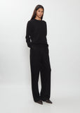 Mini R-Neck Baby Cashmere Sweater — Black